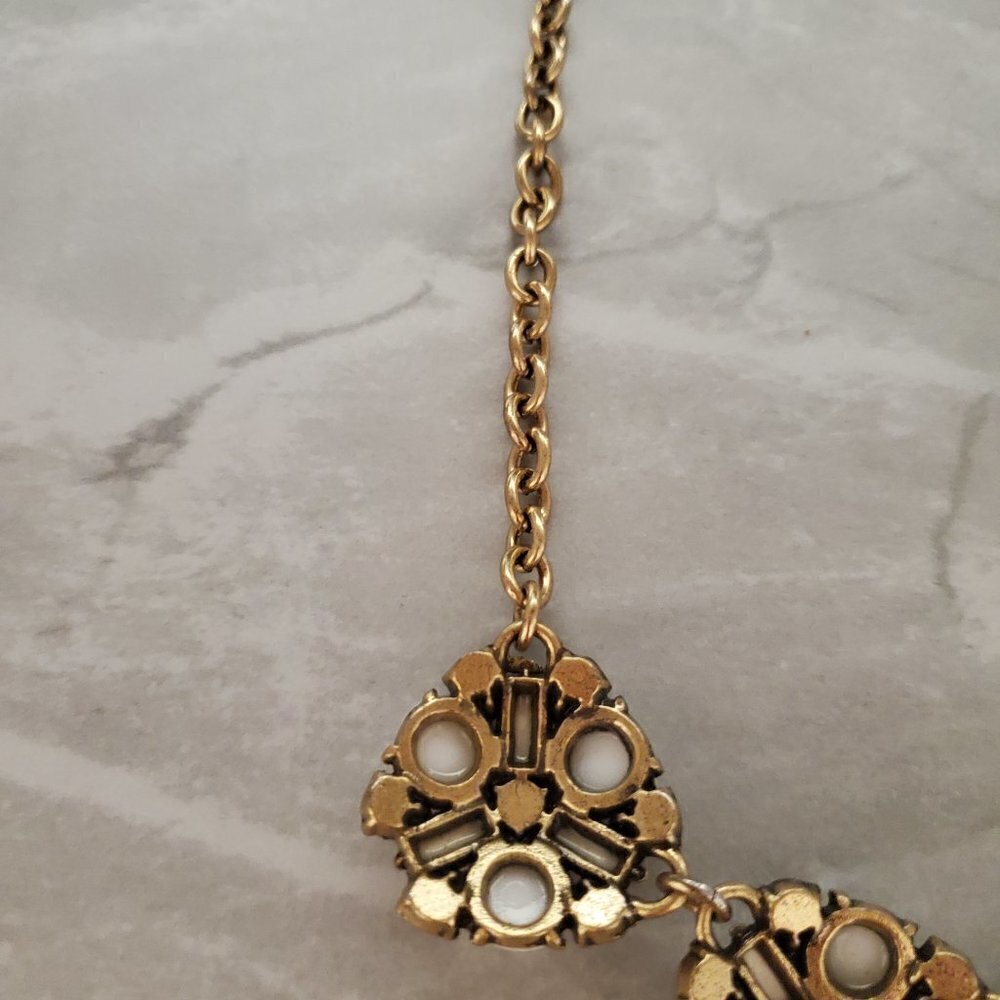 💖 J.Crew White Rhinestones Crystals Cluster Statement Necklace 💖 - Picture 15 of 16